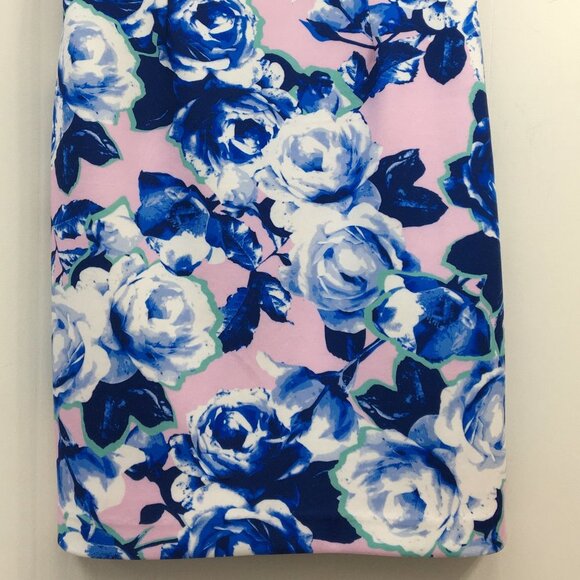 Betsy Johnson Blue and Pink Floral Design Sleeveless Open Back Midi Dress Size 8 - Picture 4 of 9